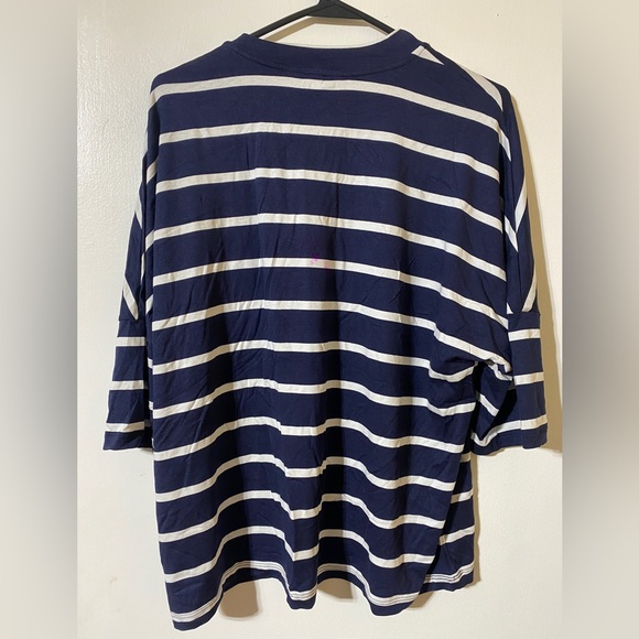 american apparel mock neck stripped shirt L - Picture 2 of 4